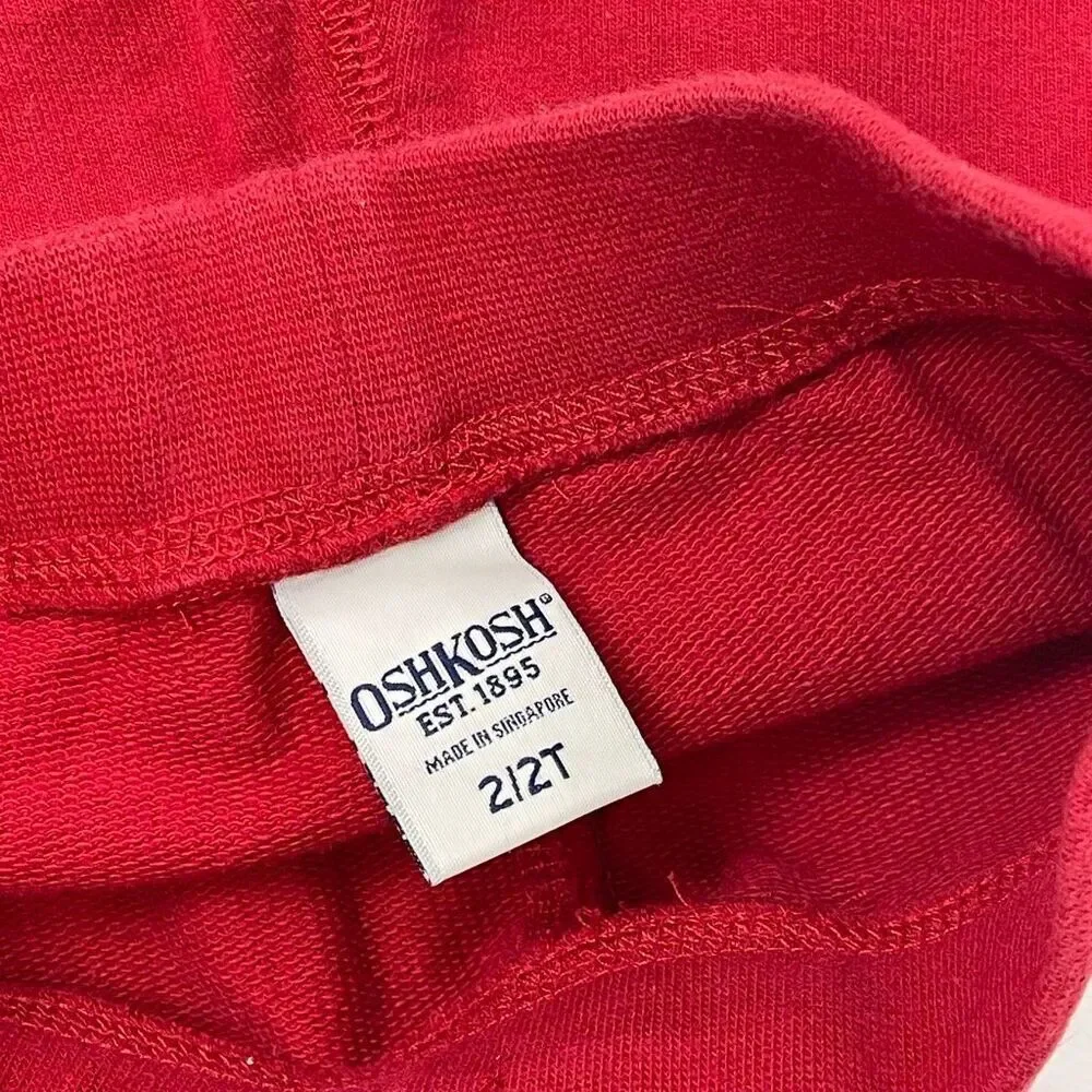 Vintage Y2K Osh Kosh B’Gosh Red Flare Pants & Ruffle Denim Skirt Girls Size 2T